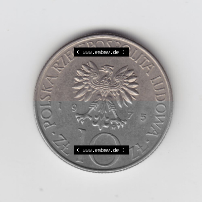 Münzen Polen Umlaufmünze 1975-1976, 10 Zlotych 1975 (1) Sammlung
