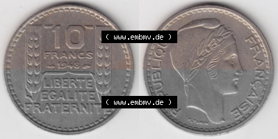Umlaufmünze aus Frankreich in der Francs-Währung Sammlung