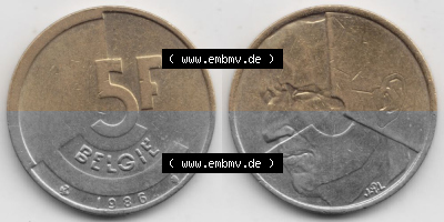 Belgien vor Einführung der Euromünzen in Belgien Sammlung