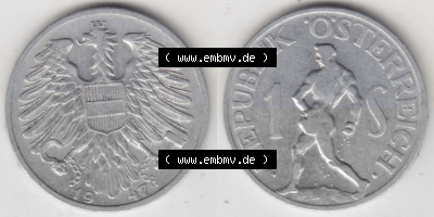 Münzen Österreich Umlaufmünze 1946-1957, 1 Schilling 1947 II., Münze aus Österreich -.-.- Sammlung