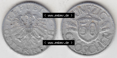 Münzen Österreich Umlaufmünze 1946-1955, 50 Groschen 1947 III., Münze aus Österreich -.-.- Sammlung