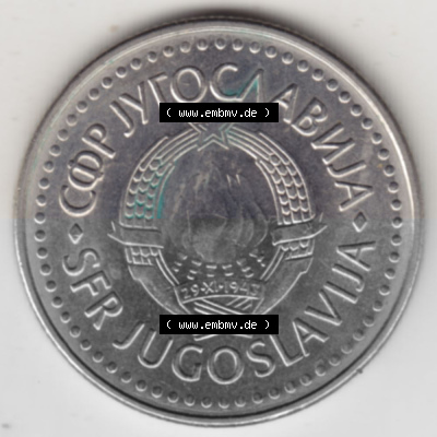 Münzen Jugoslawien Umlaufmünze 1985-1988, 50 Dinar 1986, Bild mit Vorderseite der Münze als Bildmaterial Sammlung