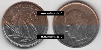 Belgien vor Einführung der Euromünzen in Belgien Sammlung