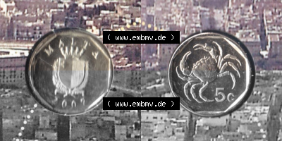 Münzen Malta Umlaufmünze 1991-2007, 5 Cent 2007 (3) Sammlung
