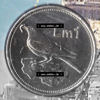Münzen Malta Umlaufmünze 1991-2007, 1 Lira, Lm 2007, Rückseite Sammlung
