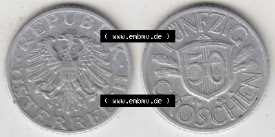 Münzen Österreich Umlaufmünze 1946-1955, 50 Groschen 1946, Münze aus Österreich -.-.- Sammlung