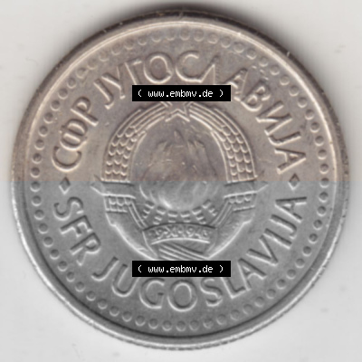 Münzen Jugoslawien Umlaufmünze 1990-1991, 1 Dinar 1990, Bild mit Vorderseite der Münze als Bildmaterial Sammlung