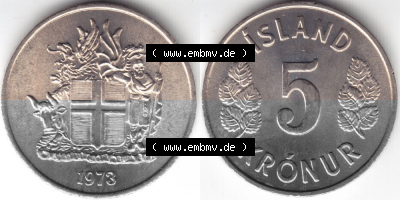 Umlaufmünze aus Island in Isländischen Kronen-Währung Sammlung