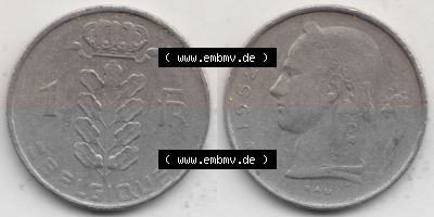 Belgien vor Einführung der Euromünzen in Belgien Sammlung