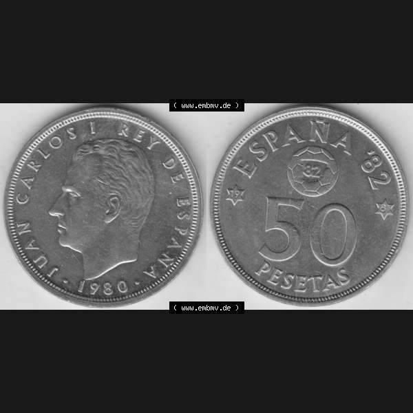 Grau bzw. s/w Münzen Spanien Umlaufmünze 1980-1992, 50 Pesetas - Peseten 1979 (3) Sammlung Graustufen