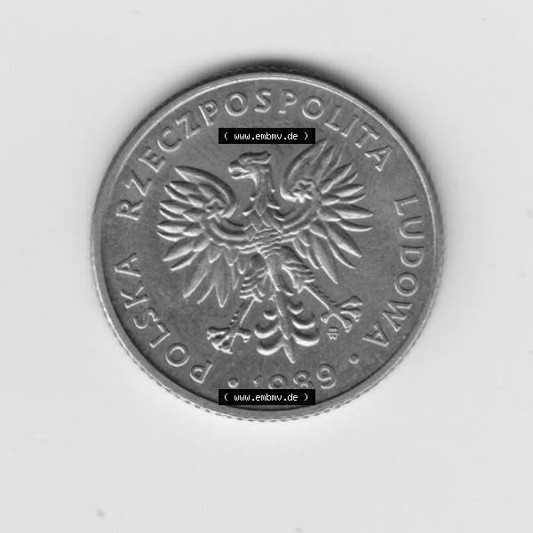 Grau bzw. s/w Münzen Polen Umlaufmünze 1989-1990, 20 Zlotych 1989 (1) Sammlung Graustufen
