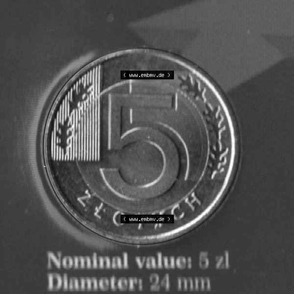 Grau bzw. s/w Münzen Polen KMS Umlaufmünze 1996, 5 Zloty (2) Sammlung Graustufen