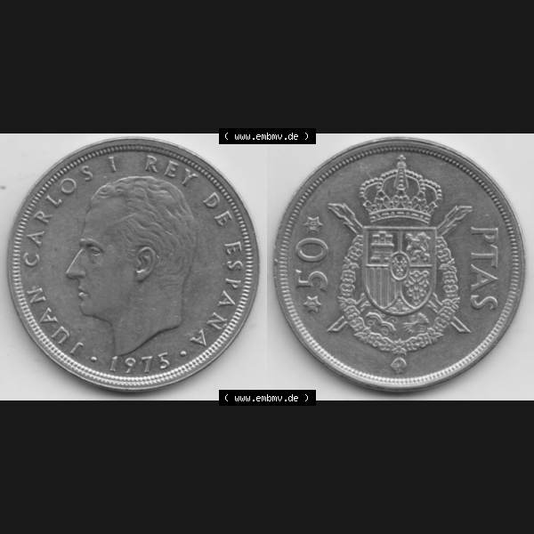 Grau bzw. s/w Münzen Spanien Umlaufmünze 1975-1975, 50 Peseten 1980 (3) Sammlung Graustufen