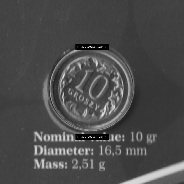 Grau bzw. s/w Münzen Polen KMS Umlaufmünze 2004, 10 Groszy (2) Sammlung Graustufen
