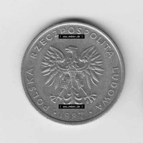 Grau bzw. s/w Münzen Polen Umlaufmünze 1984-1988, 20 Zlotych 1987 (1) Sammlung Graustufen