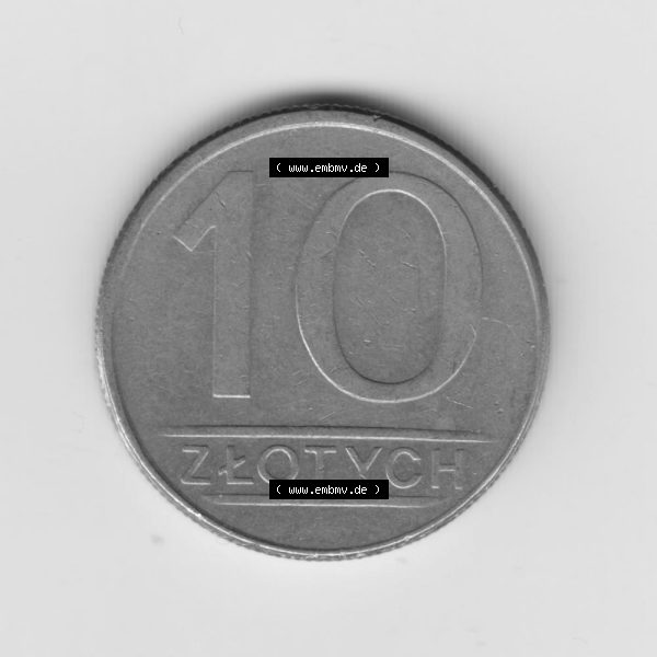 Grau bzw. s/w Münzen Polen Umlaufmünze 1984-1988, 10 Zlotych 1986 (2) Sammlung Graustufen