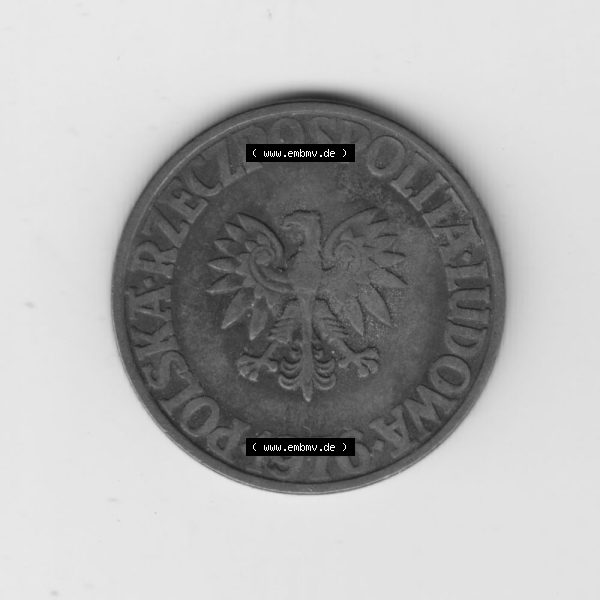 Grau bzw. s/w Münzen Polen Umlaufmünze 1975-1985, 5 Zlotych 1976 (1) Sammlung Graustufen