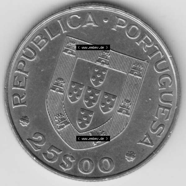 Grau bzw. s/w Münzen Portugal Gedenkmünze 1979-1979, 25 Escudos, Da me o teu Amor, Ano I Crianca, Internationales Jahr des Kindes. Vorderseite der Gedenkmünze aus Portugal... Sammlung Graustufen