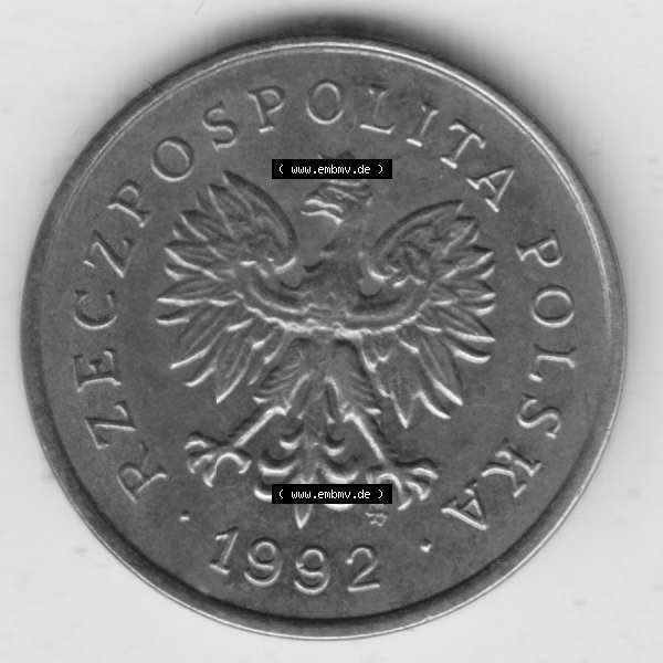 Grau bzw. s/w Münzen Polen Umlaufmünze 1990-2014, 2 Grosze 1992 (1) Sammlung Graustufen