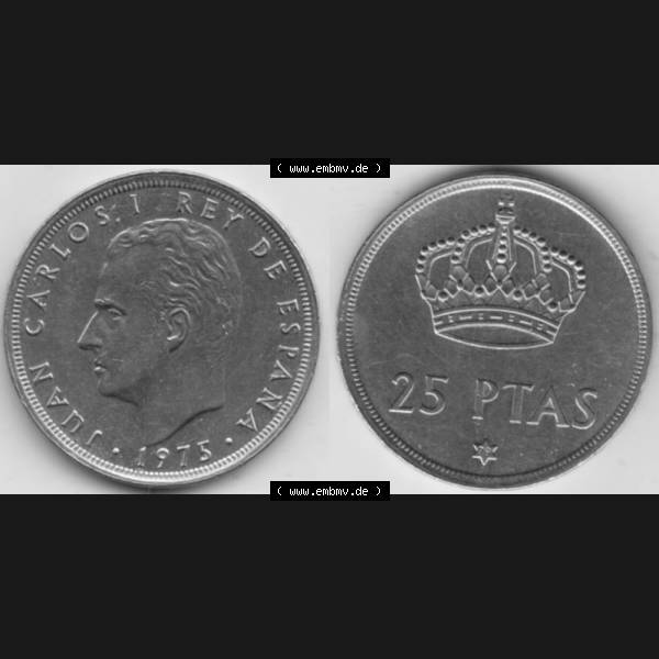 Grau bzw. s/w Münzen Spanien Umlaufmünze 1975-1975, 25 Peseten 1979 (3) Sammlung Graustufen