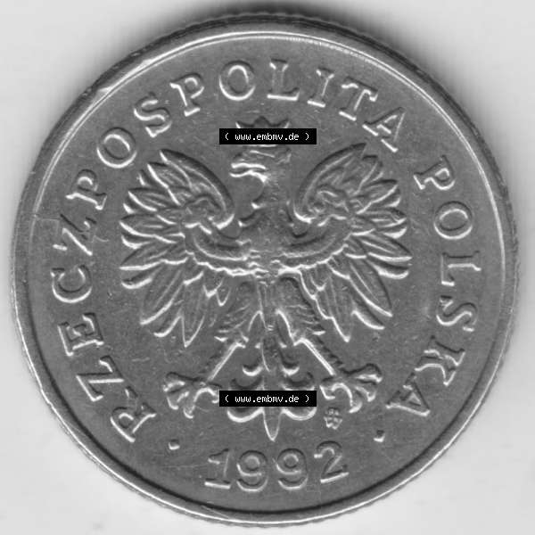 Grau bzw. s/w Münzen Polen Umlaufmünze 1990-2016, 50 Groszy 1992 (1) Sammlung Graustufen