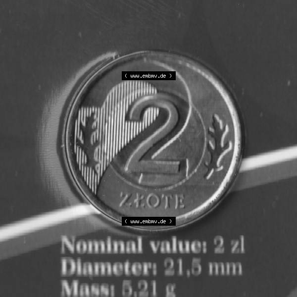 Grau bzw. s/w Münzen Polen KMS Umlaufmünze 1995, 2 Zloty (2) Sammlung Graustufen