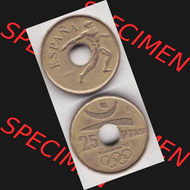 Münzen Spanien Umlaufmünze 1990-1991, 25 PTAS II - Peseten 1990, Münze aus Spanien, Umlaufmünze / aus Zahlungsverkehr mit Münzseiten Vertikal / Untereinander... Sammlung