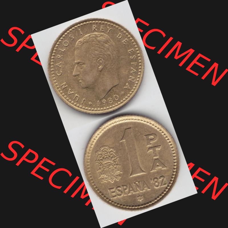 Münzen Spanien Umlaufmünze 1980, 1980-1982, 1 PTA, Pesete 1980, Münze aus Spanien, Umlaufmünze / aus Zahlungsverkehr mit Münzseiten Vertikal /... Sammlung