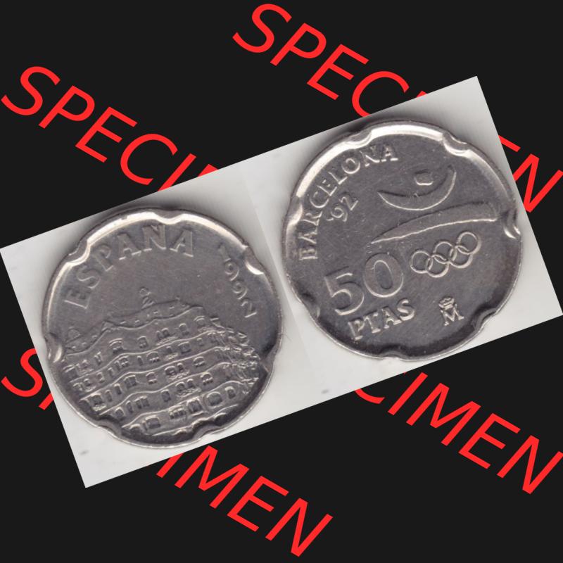 Münzen Spanien Umlaufmünze 1992-1992, 50 PTAS - Peseten 1992, Bild mit Vollansicht als Bildmaterial Sammlung