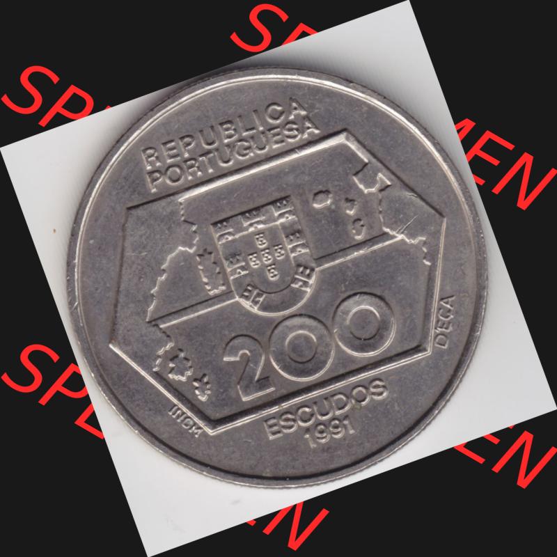 Münzen Portugal Gedenkmünze 1992-1992 200 Escudo, Navegagoes Para Ocidente 1452-1486. Vorderseite der Gedenkmünze aus Portugal zum katalogisieren im Münzen-Katalog und... Sammlung