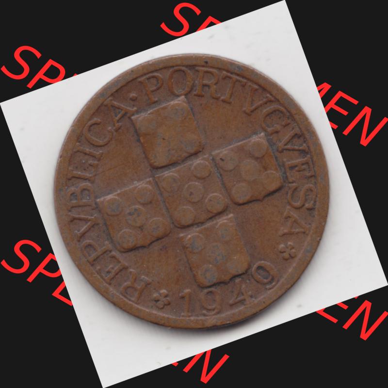 Münzen Portugal Umlaufmünze 1942-1969, 20 Centavos 1949. Rückseite der portugiesischen Umlaufmünze aus Portugal vor der Euro-Einführung in Portugal zum katalogisieren... Sammlung