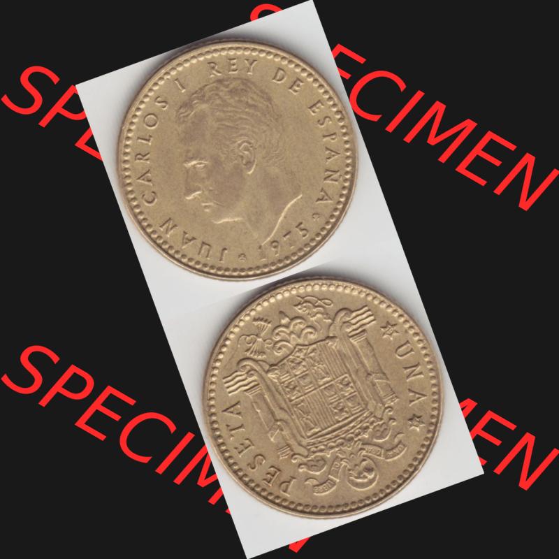 Münzen Spanien Umlaufmünze 1975, 1975-1980, Una Peseta, 1 Pesete 1979, Münze aus Spanien, Umlaufmünze / aus Zahlungsverkehr mit Münzseiten Vertikal... Sammlung