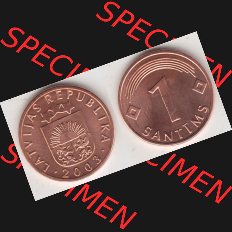 Münzen Lettland Umlaufmünze 1992-2008, 1 Santims 2003, Bild mit horizontaler Vollansicht als Bildmaterial Sammlung
