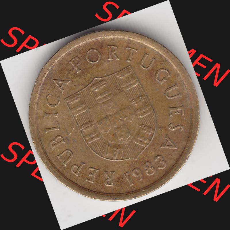 Münzen Portugal Umlaufmünze 1981-1986, 1 Escudo 1983. Rückseite der portugiesischen Umlaufmünze aus Portugal vor der Euro-Einführung in Portugal zum katalogisieren... Sammlung