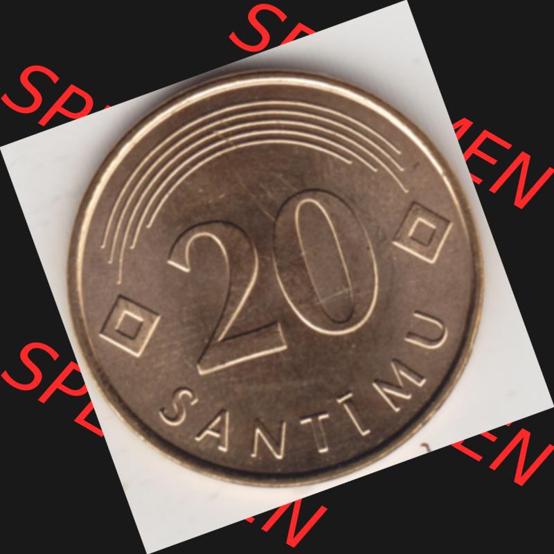 Münzen Lettland Umlaufmünze 1992-2009, 20 Santimu 2007, Bild mit Rückseite der Münze als Bildmaterial Sammlung