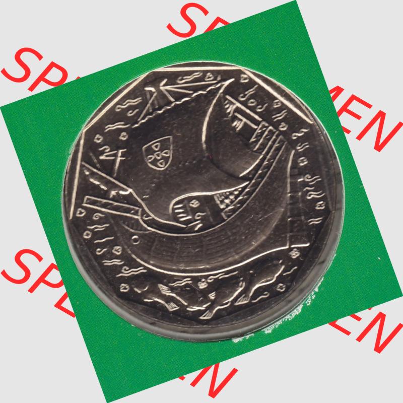 Münzen Portugal KMS Umlaufmünze 1987, 50 Escudos. Rückseite der portugiesischen Umlaufmünze aus Portugal vor der Euro-Einführung in Portugal zum katalogisieren im... Sammlung