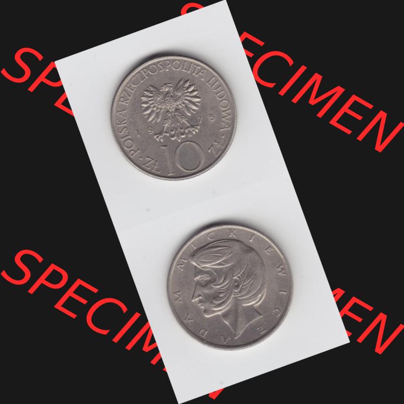 Münzen Polen Gedenkmünze 1975-1976, 10 Zlotych 1975, Münzseiten Untereinander als Bildmaterial Sammlung