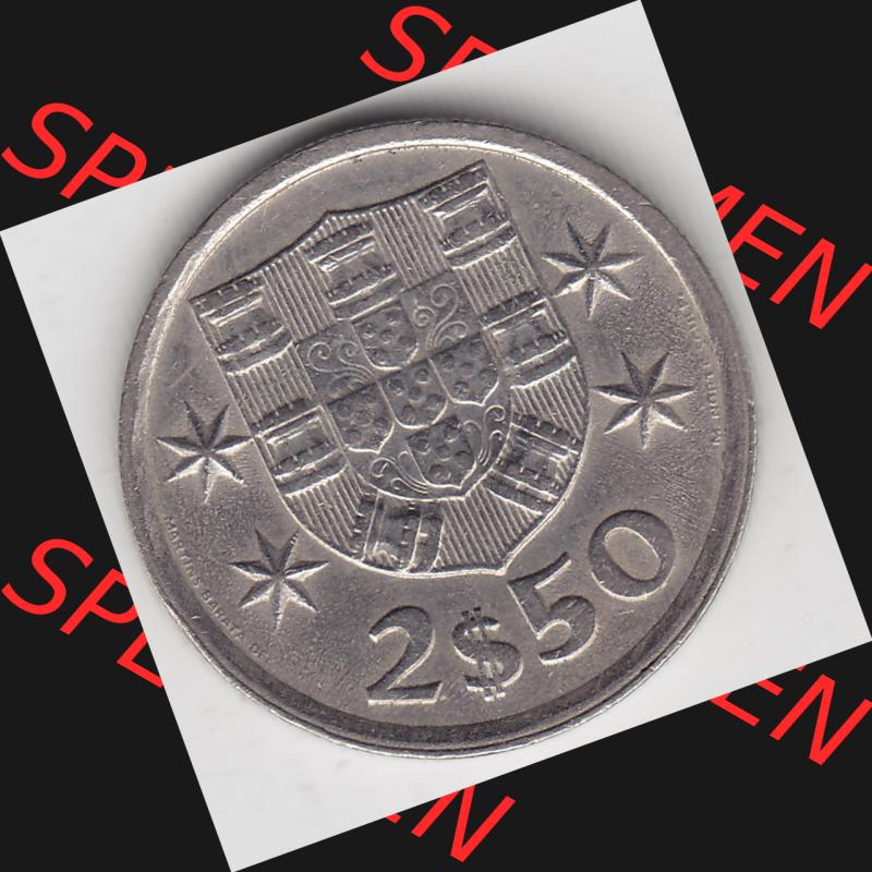 Münzen Portugal Umlaufmünze 1963-1985, 2,50 Escudos 1978. Vorderseite der Escudo Umlaufmünze aus Portugal vor EInführung der Euromünzen in Portugal zum katalogisieren... Sammlung