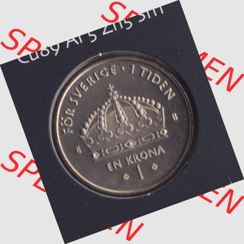 Münzen Schweden Umlaufmünze 2001-2012, 1 Krone 2001 KMS, Bild mit Rückseite der Münze als Bildmaterial Sammlung