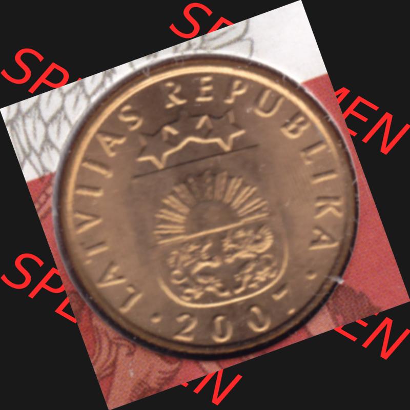 Münzen Lettland Umlaufmünze 1992-2009, 20 Centimes 2007, Bild mit Vorderseite der Münze als Bildmaterial Sammlung