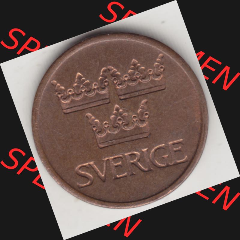 Münzen Schweden Umlaufmünze 1972-1973, 5 Öre 1972, Bild mit Vorderseite der Münze als Bildmaterial Sammlung