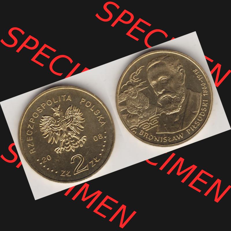 Münzen Polen Gedenkmünze 2008-2008, 2 Zloty, Polnische Reisende und Entdecker - Bronisław Piotr Piłsudski (1866-1918), Bild mit Vollansicht als Bildmaterial Sammlung
