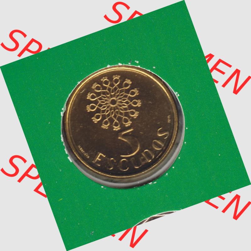 Münzen Portugal KMS Umlaufmünze 1987, 5 Escudo. Vorderseite der Escudo Umlaufmünze aus Portugal vor EInführung der Euromünzen in Portugal zum katalogisieren im vor... Sammlung