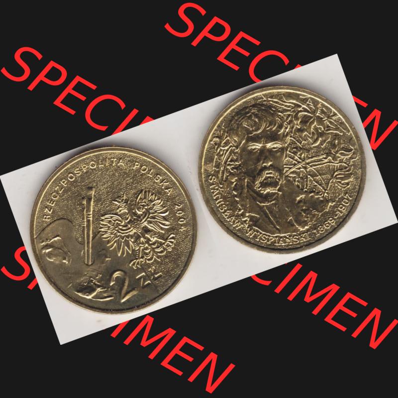 Münzen Polen Gedenkmünze 2004-2004, 2 Zloty, Polnische Maler - Stanislaw Wyspianski, Bild mit Vollansicht als Bildmaterial Sammlung