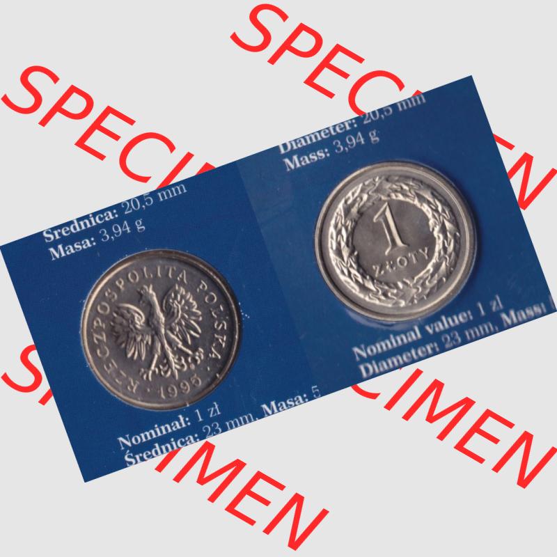 Münzen Polen KMS Umlaufmünze 1995, 1 Zloty, Bild mit Vollansicht als Bildmaterial Sammlung
