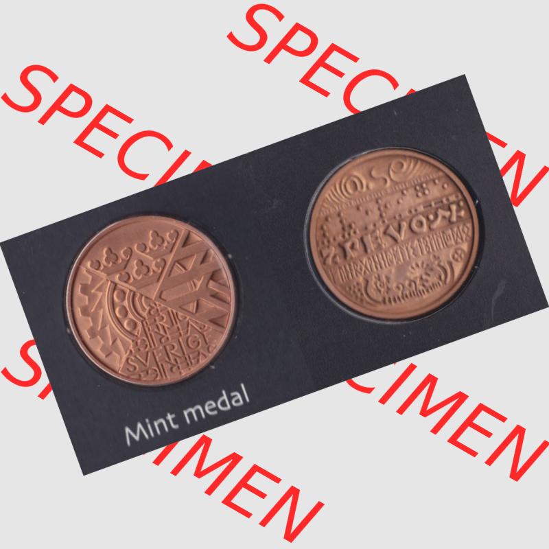 Münzen Schweden Umlaufmünze 2001-2001, Medaille aus KMS 2001, Bild mit Vollansicht als Bildmaterial Sammlung