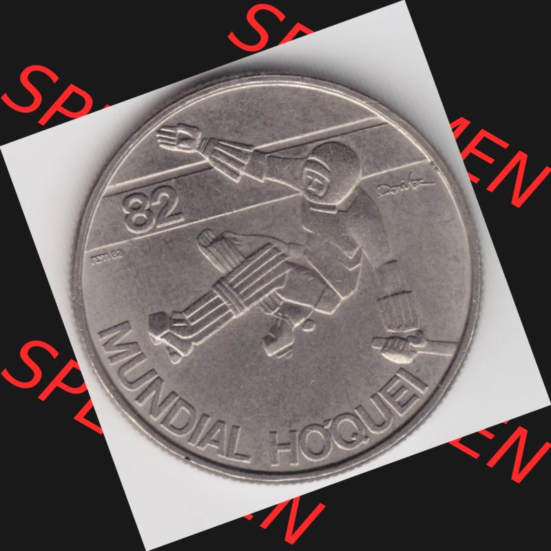 Münzen Portugal Gedenkmünze 1982-1982, 25 Escudo, Mundial Hoquei. Rückseite der portugiesischen Gedenkmünze aus Portugal vor der Euro-Einführung in Portugal... Sammlung