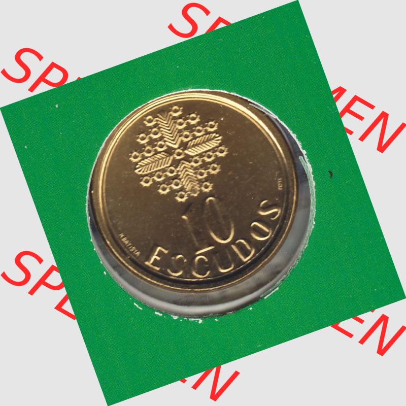 Münzen Portugal KMS Umlaufmünze 1987, 10 Escudo ii. Vorderseite der Escudo Umlaufmünze aus Portugal vor EInführung der Euromünzen in Portugal zum katalogisieren im... Sammlung