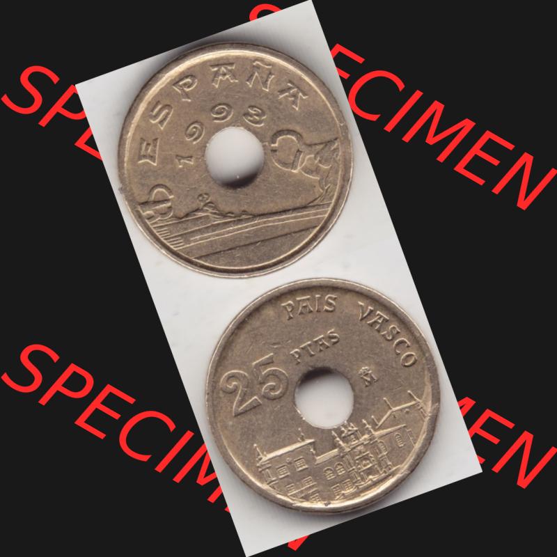 Münzen Spanien Umlaufmünze 1993-1993, 25 PTAS - Peseten 1993, Münze aus Spanien, Umlaufmünze / aus Zahlungsverkehr mit Münzseiten Vertikal / Untereinander... Sammlung