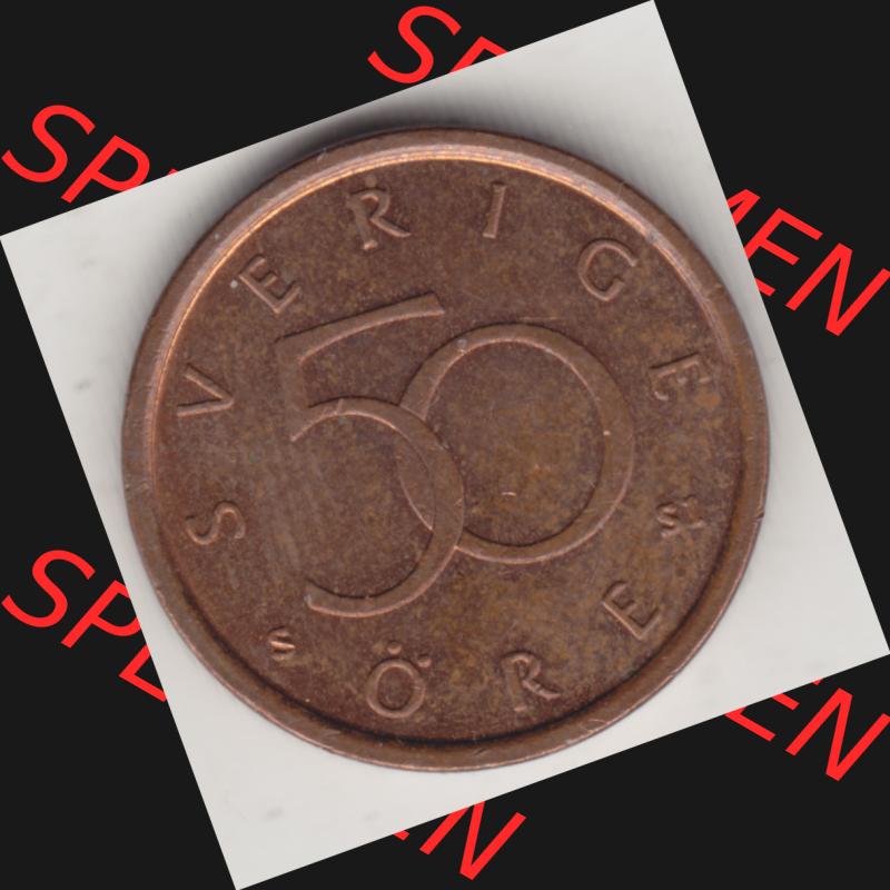 Münzen Schweden Umlaufmünze 1992-2009, 50 Öre 2009, Bild mit Rückseite der Münze als Bildmaterial Sammlung